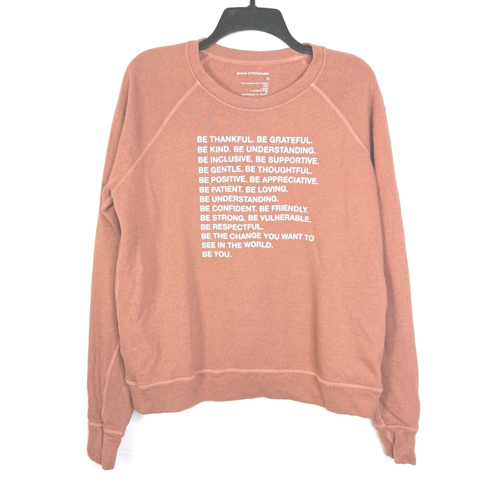 Good‎ hyouman Sweatshirt Small Be Thankful Womens Positive Affirmations